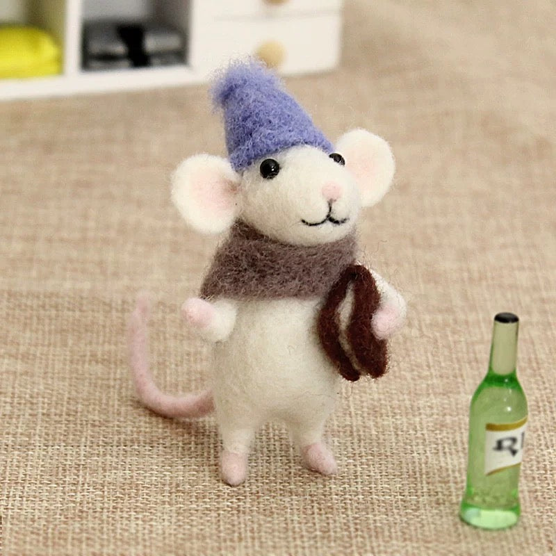 Adorable Mouse Wool Felting Kit by Maria Callary Toys