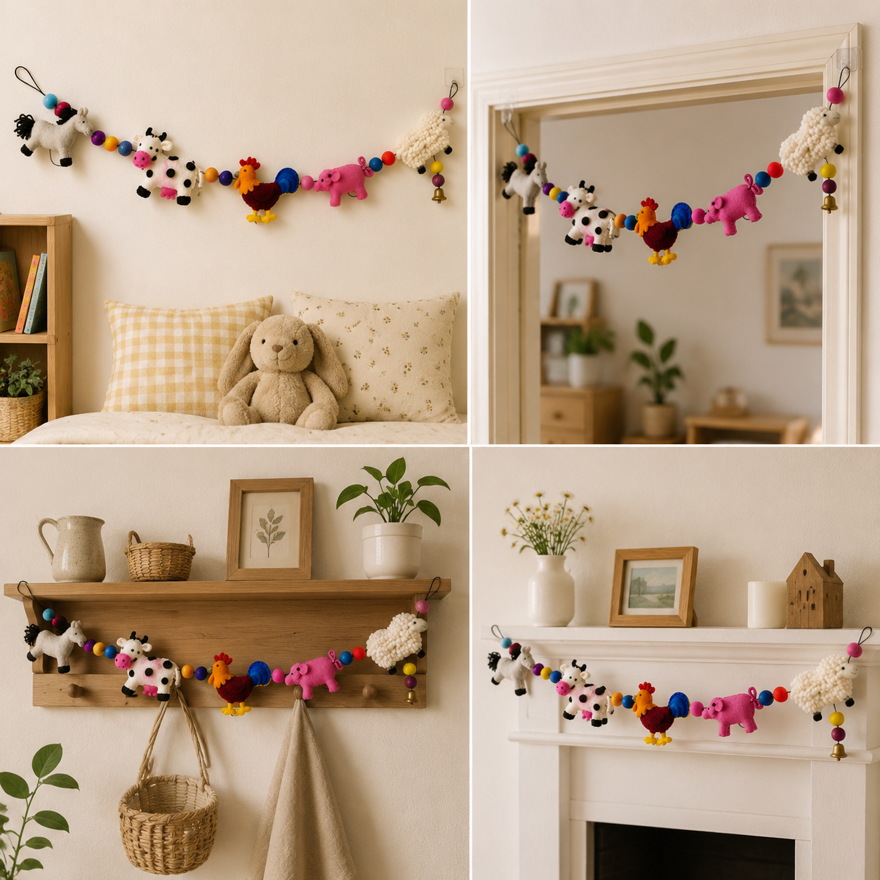 Farm Animals Felt Garland