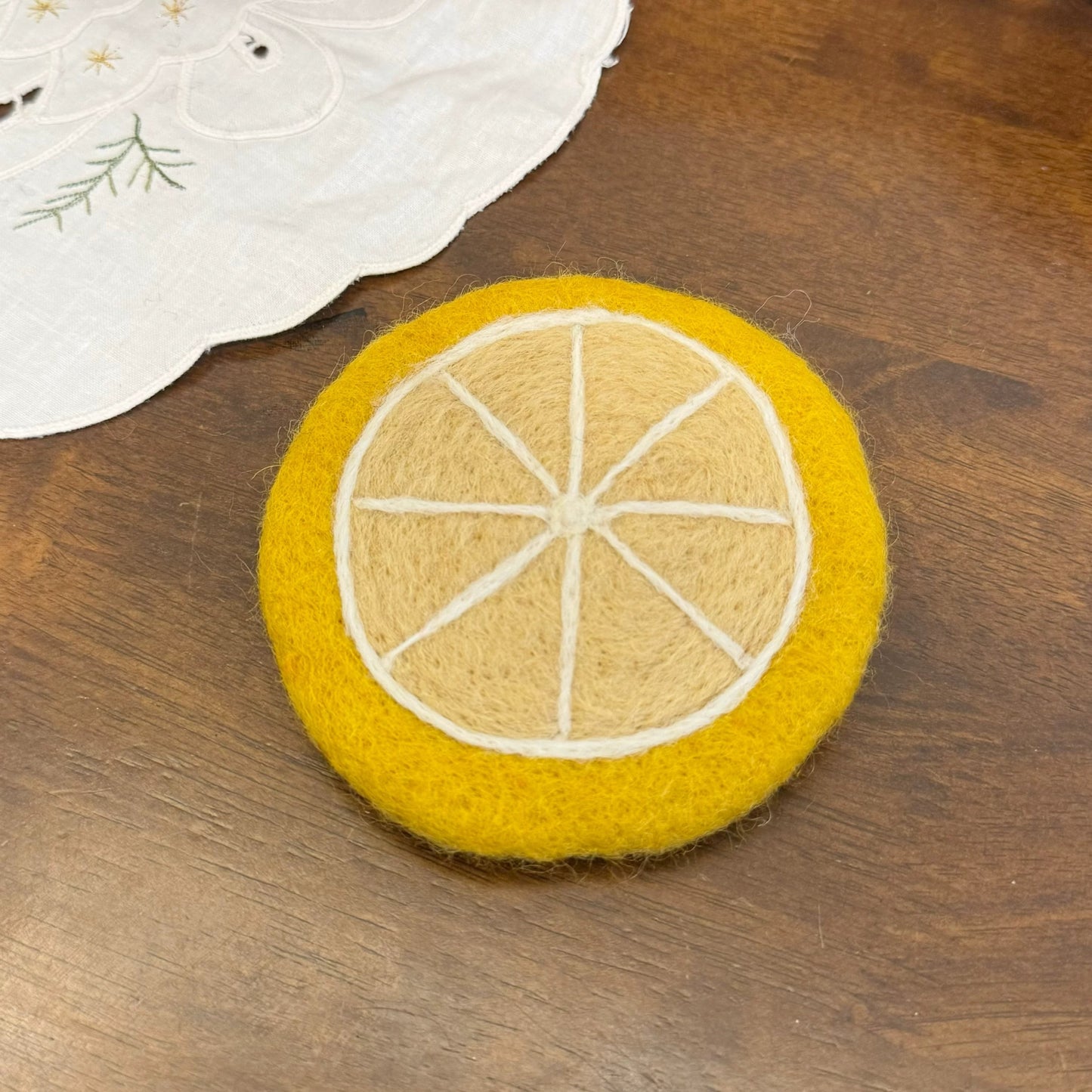 Best Handmade Lemon Wool Felt Drink Coasters