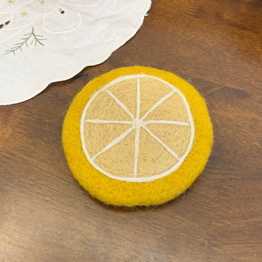Best Handmade Lemon Wool Felt Drink Coasters