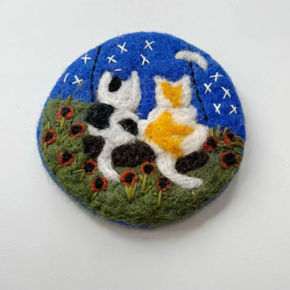 Cat Wool Felt Absorbent Coasters By Maria Callary Toys