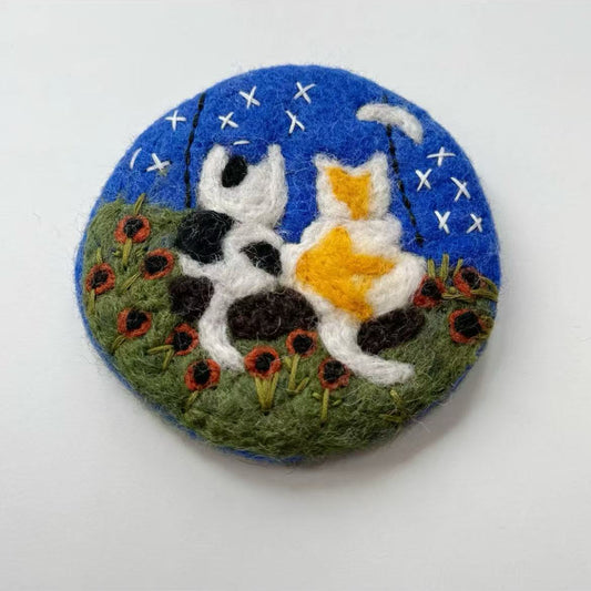 Cat Wool Felt Absorbent Coasters By Maria Callary Toys