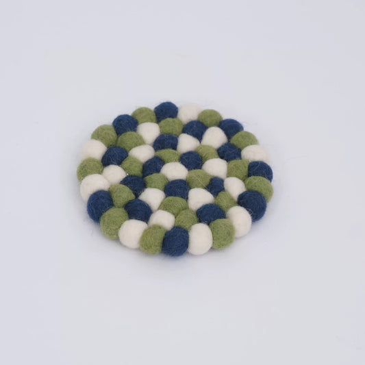 Felt Ball Wine Bottle Coaster by Maria Callary Toys