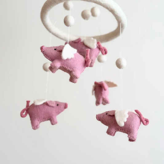 Felt Flying Pig Baby Mobile By Maria Callary Toys