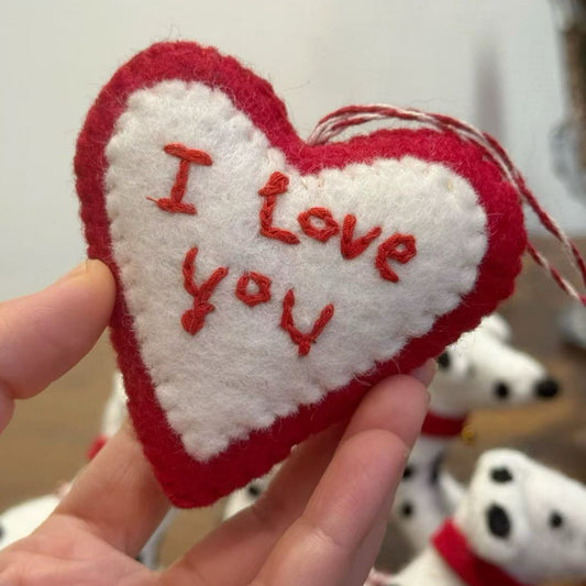 Felt Heart Hanging Ornament Decoration By Maria Callry Toys