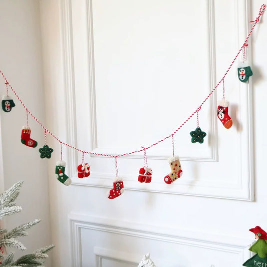Felted Wool Christmas Garland by Maria Callary Toys