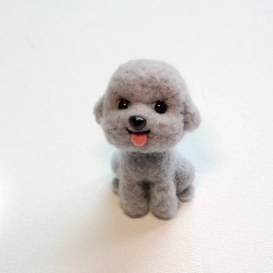 Grey Teddy Dog Needle Felting Kit by Maria Callary Toys
