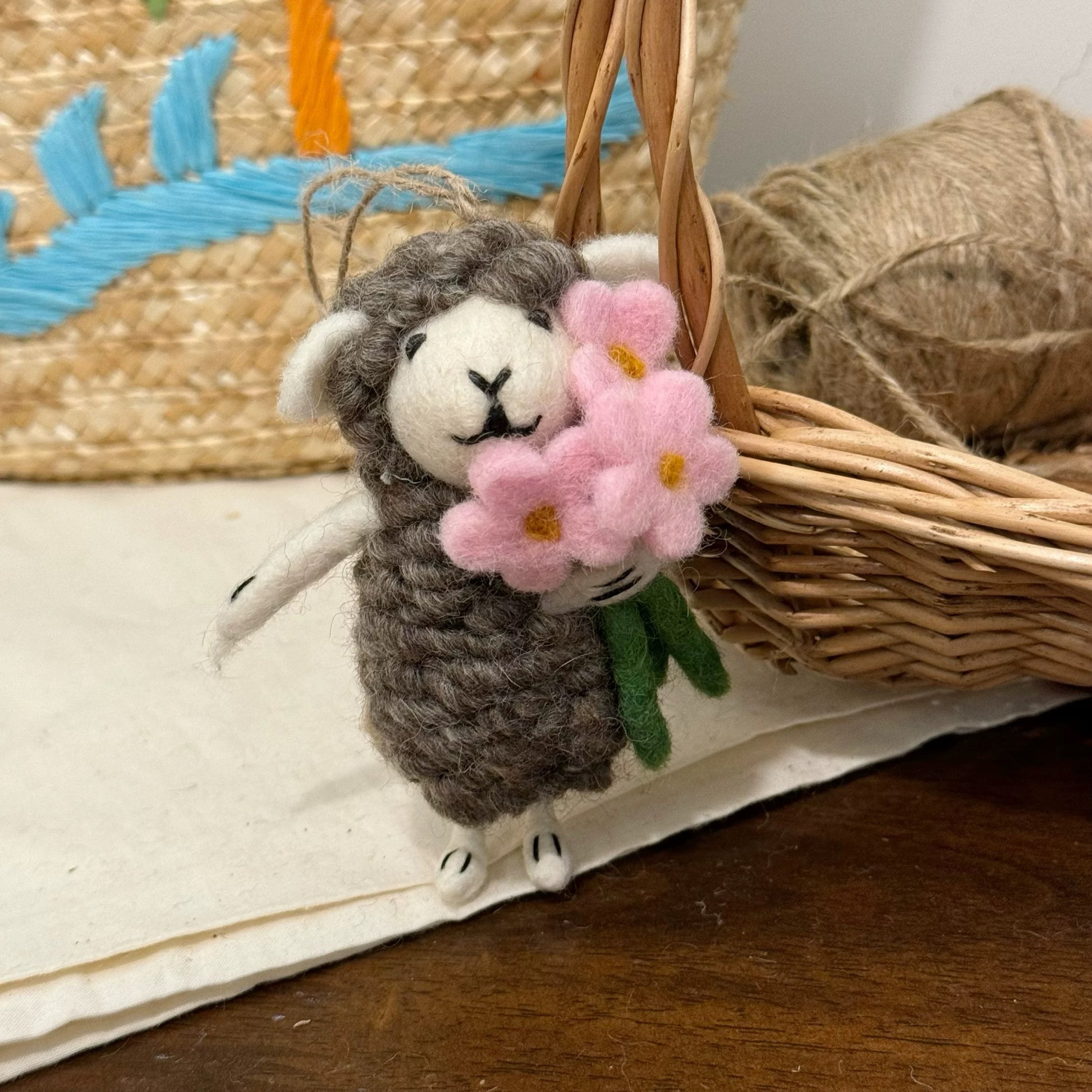Handcrafted Sheep Hanging Decoration By Maria Callary Toys