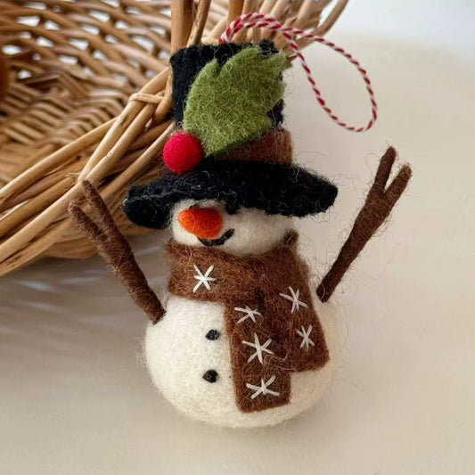 Hanging Snowman Decoration By Maria Callary Toys