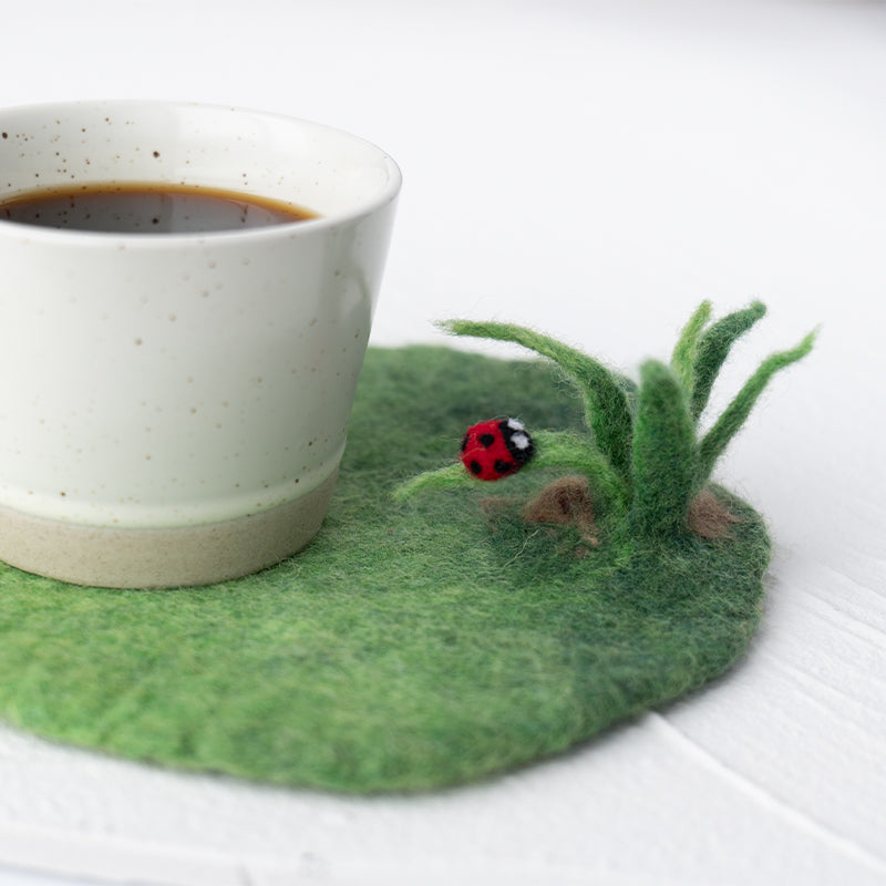 Ladybug Felt Coaster By Maria Callary Toys