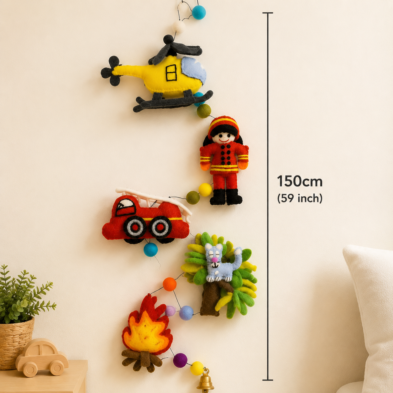 Fire Rescue Felt Garland