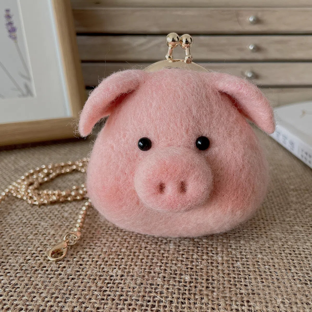Piggy Charm Mini Kiss-Lock Coin Purse