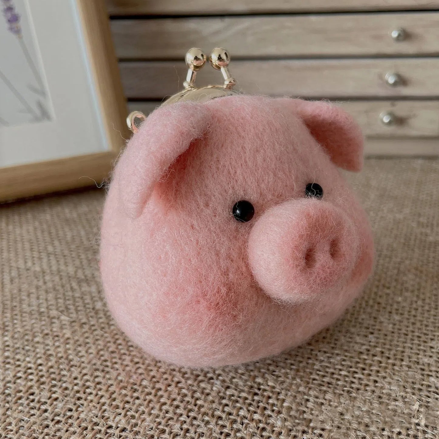 Piggy Charm Mini Kiss-Lock Coin Purse