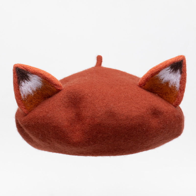 Animal Ear Wool Felt Beret, Beret Animal