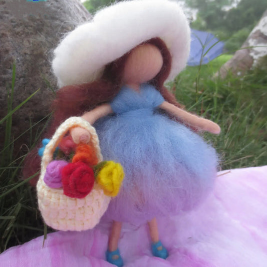 Olivia wool angel fairy hanging decor, ideal for Christmas tree decoration or as a whimsical nursery ornament.