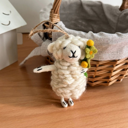 Sheep Christmas Tree Hanging Decoration By Maria Callary Toys