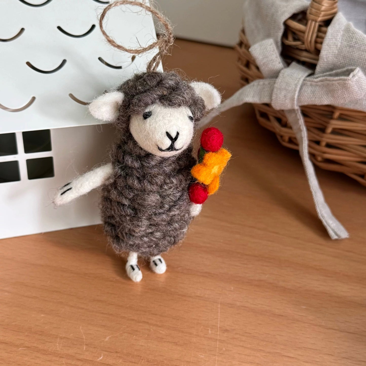Sheep Ornament Craft Hanging Decoration By Maria Callary Toys