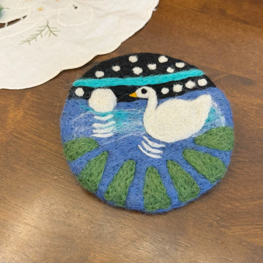 Swan Felt Wool Coasters by Maria Callary Toys