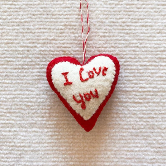 Wool Felt Heart Hanging Ornament Decoration By Maria Callry Toys