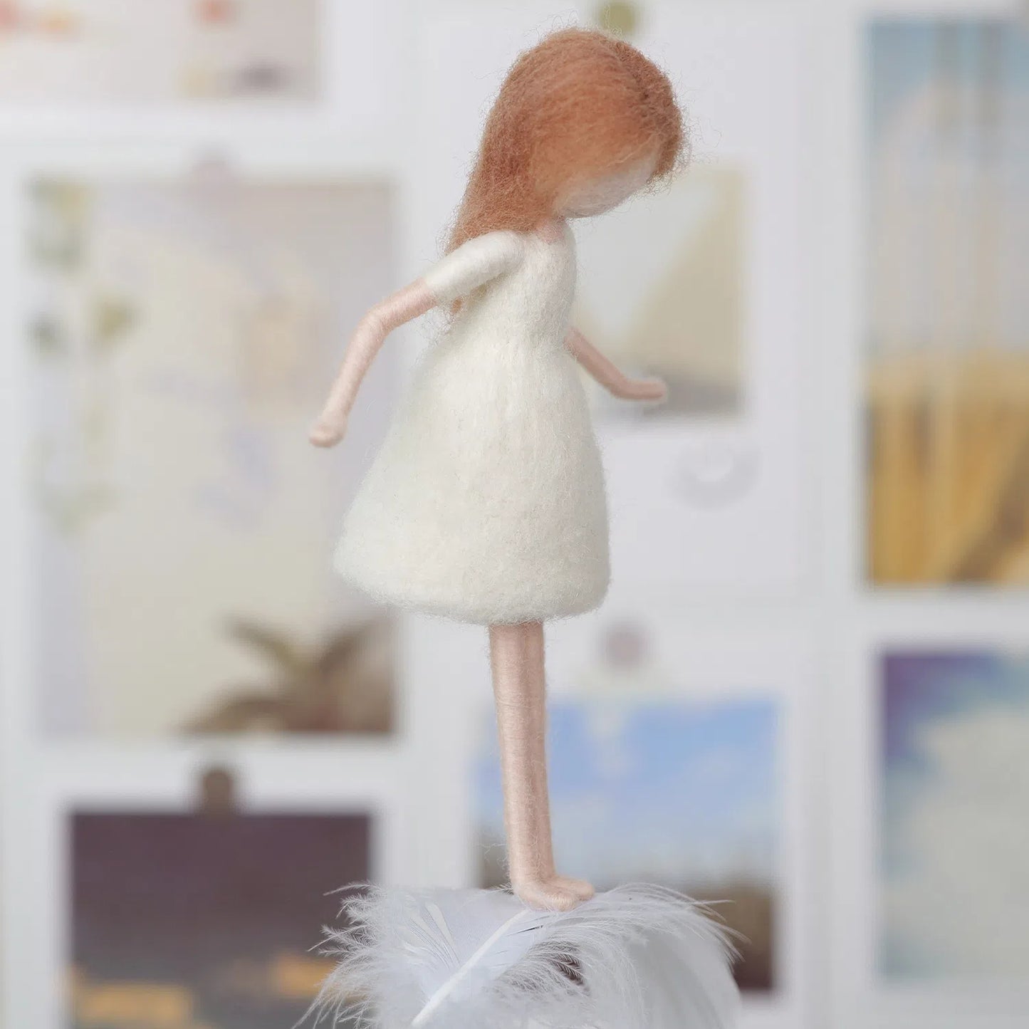 Celest, a wool angel gift by Maria Callary Toys, ideal for baby shower gifts and nursery decor.