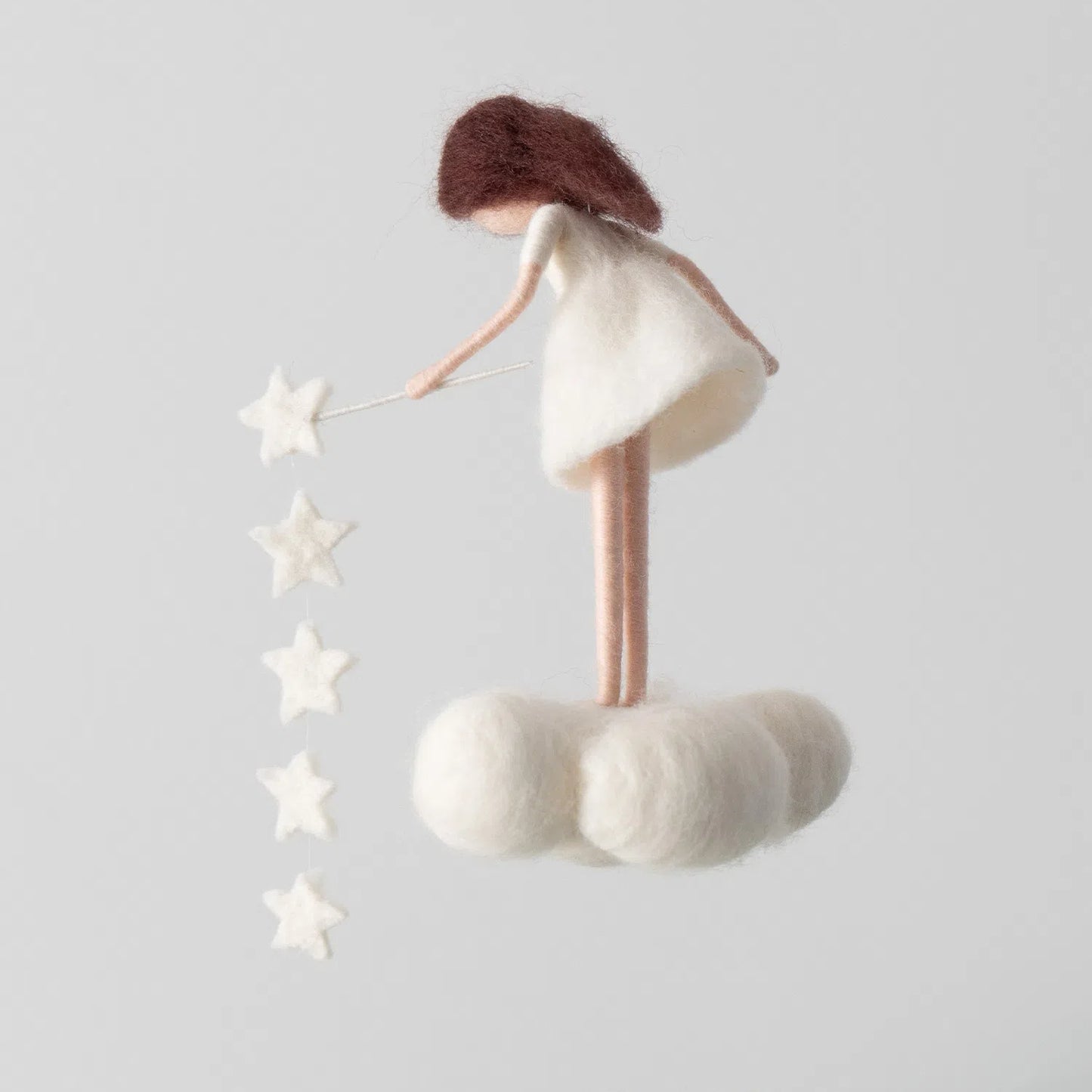 Maria Callary Toys Grace wool fairy doll, Waldorf-inspired handmade felt fairy for nursery decor and gifts.