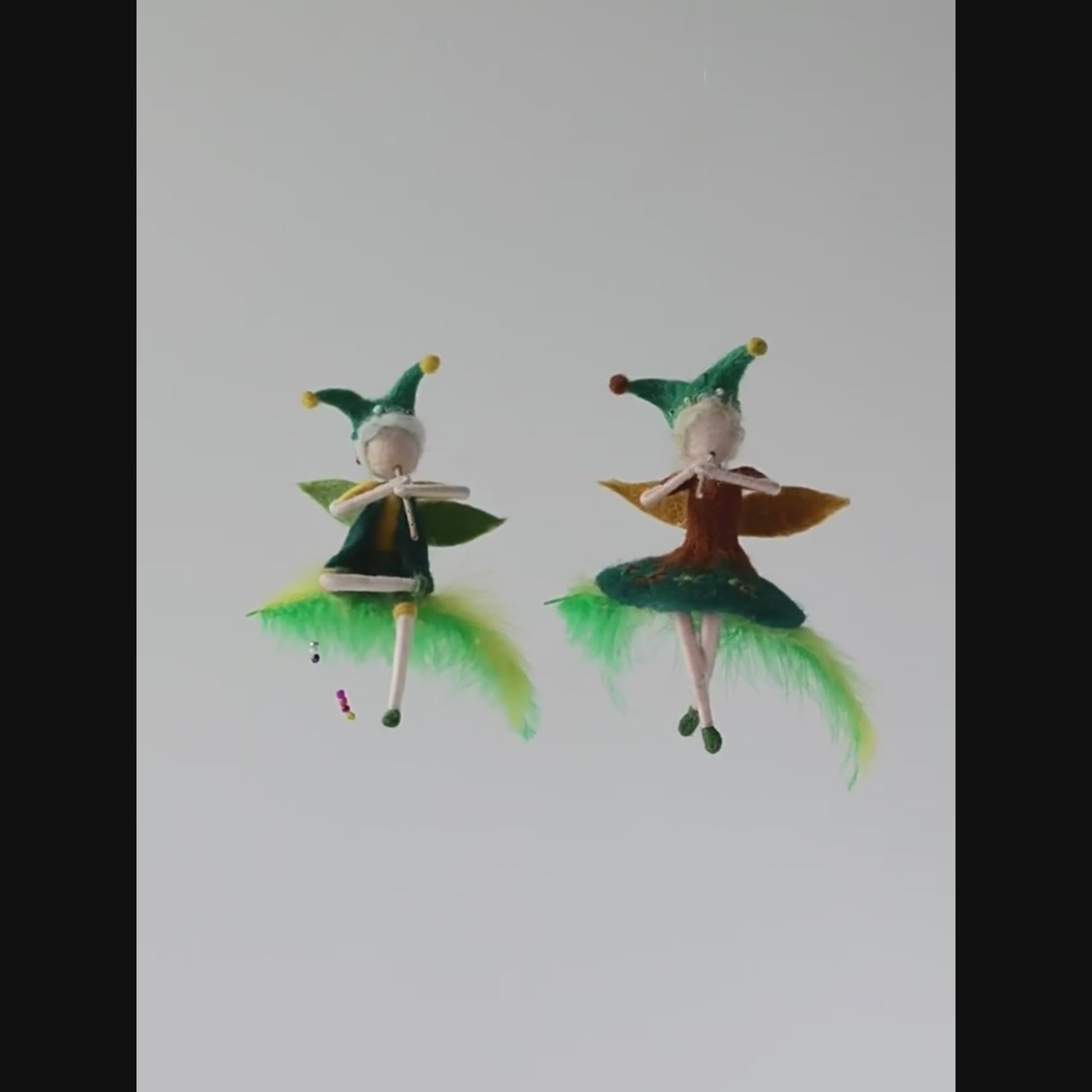 Maria Callary Toys Needle Felted Boy Angel Playing Flute