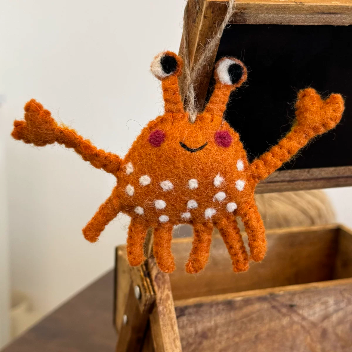 Adorable Crab Felt Hanging Decoration and Bag Charm