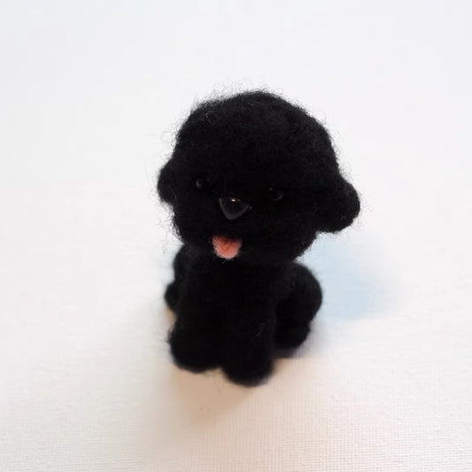 Black Teddy Dog Needle Felting Kit by Maria Callary Toys