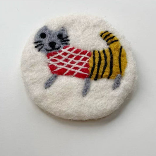 Cat Wool Felt Drink Coasters By Maria Callary Toys