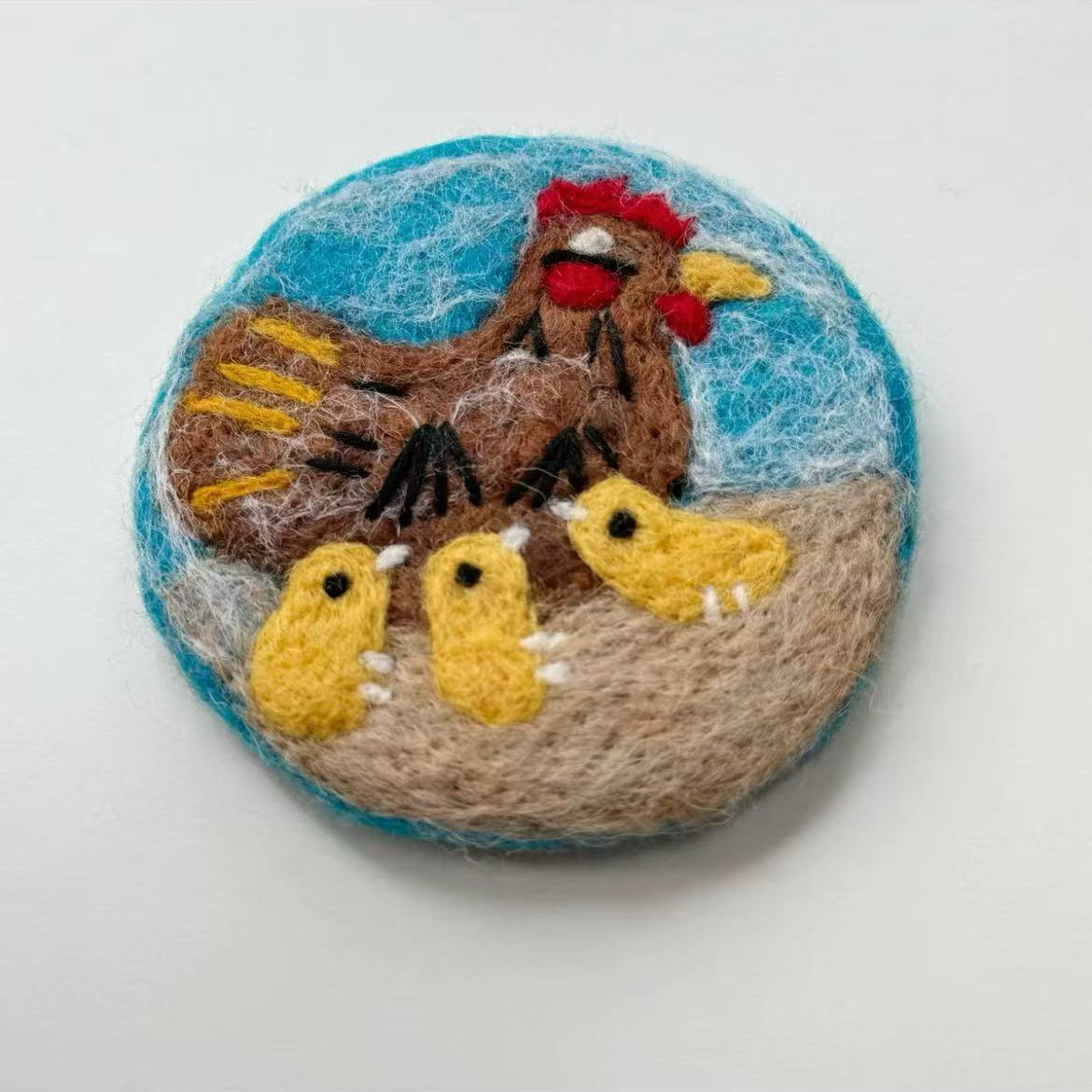 Chicken Wool Felt Drink Coasters By Maria Callary Toys
