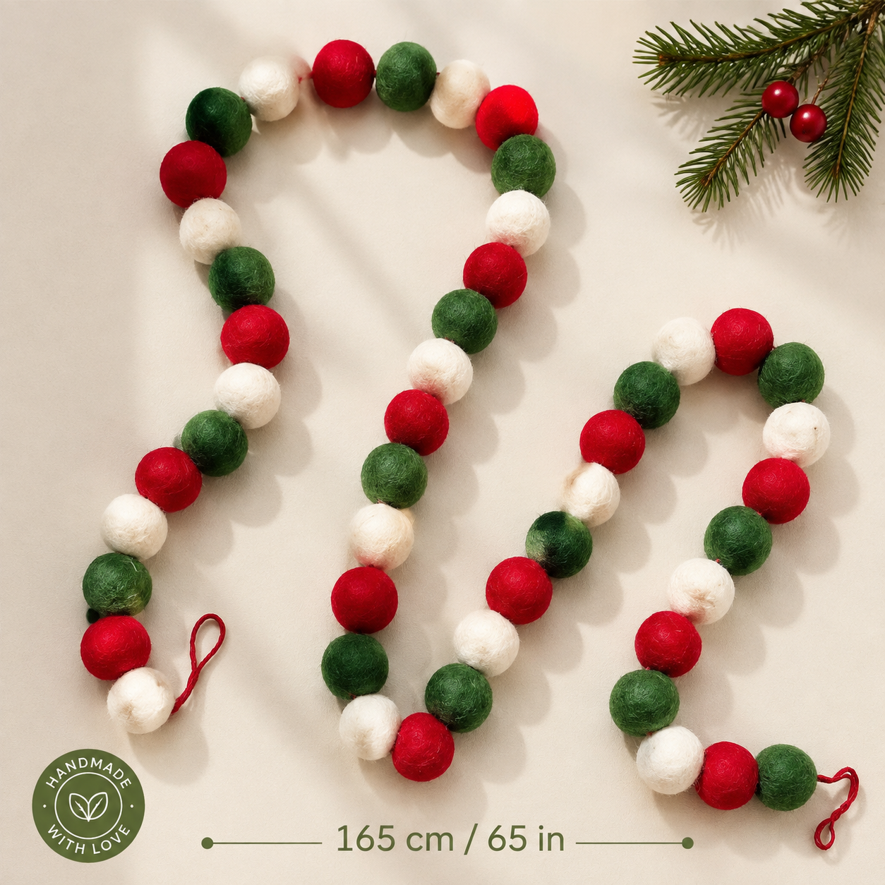 Christmas Felt Ball Garland