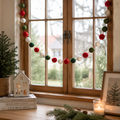Christmas Felt Ball Garland