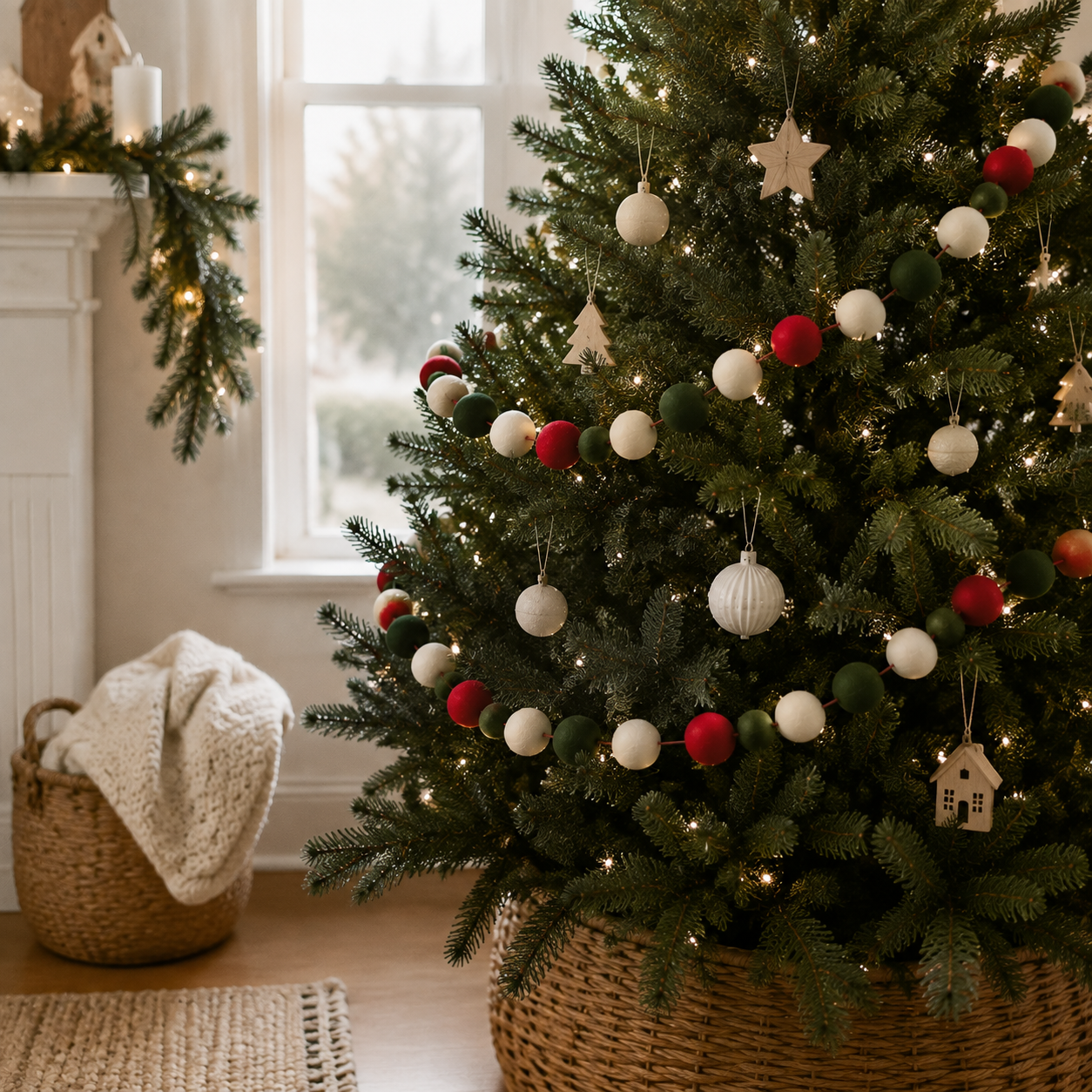 Christmas Felt Ball Garland