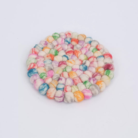 Cute Felt Ball Drink Coaster by Maria Callary Toys