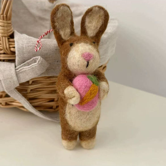 Cute Felt Wool Rabbit Hanging Decoration By Maria Callry Toys