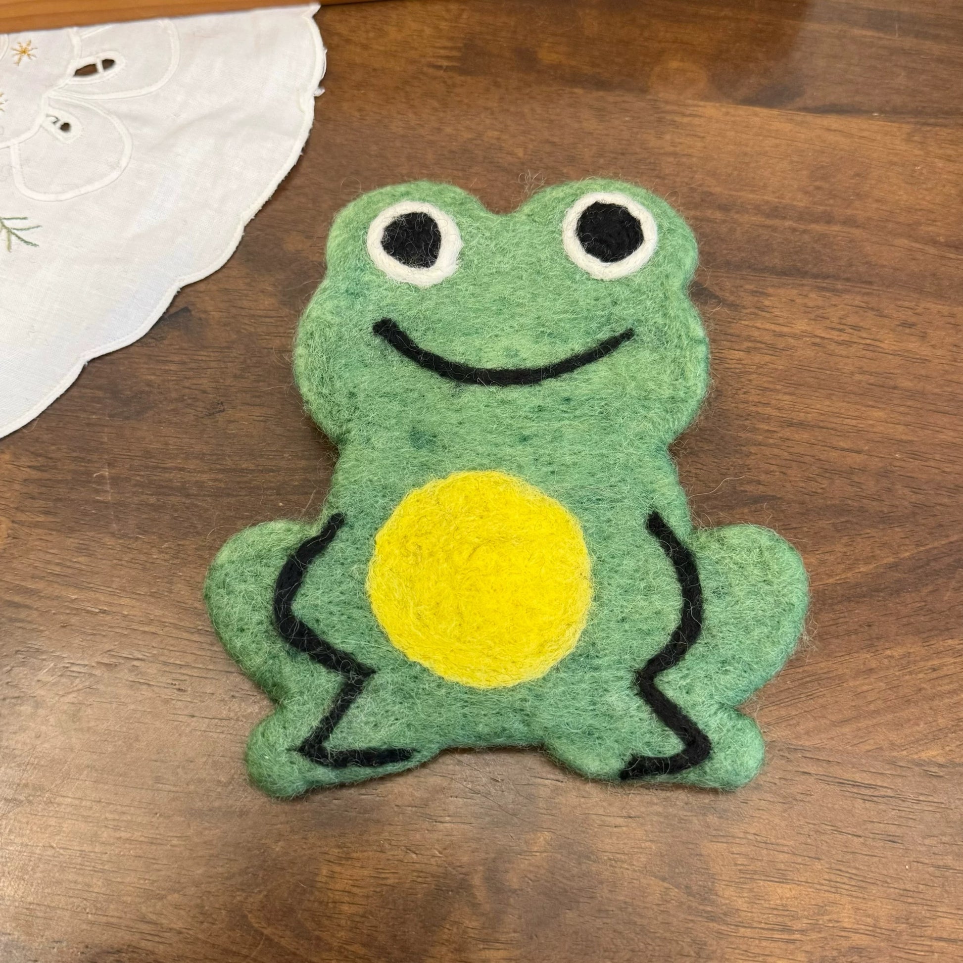 Cute Frog Felt Coaster for Drinks by Maria Callary Toys