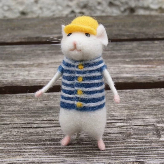 Cute Mouse Needle Felting Kit for Beginners by Maria Callary Toys