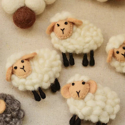 Handmade Felt Sheep Brooch