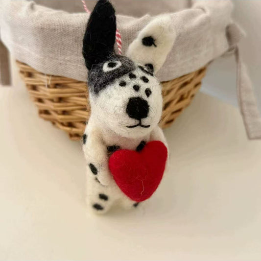 Dog Felt Animal Ornament Hanging Decoration By Maria Callary Toys