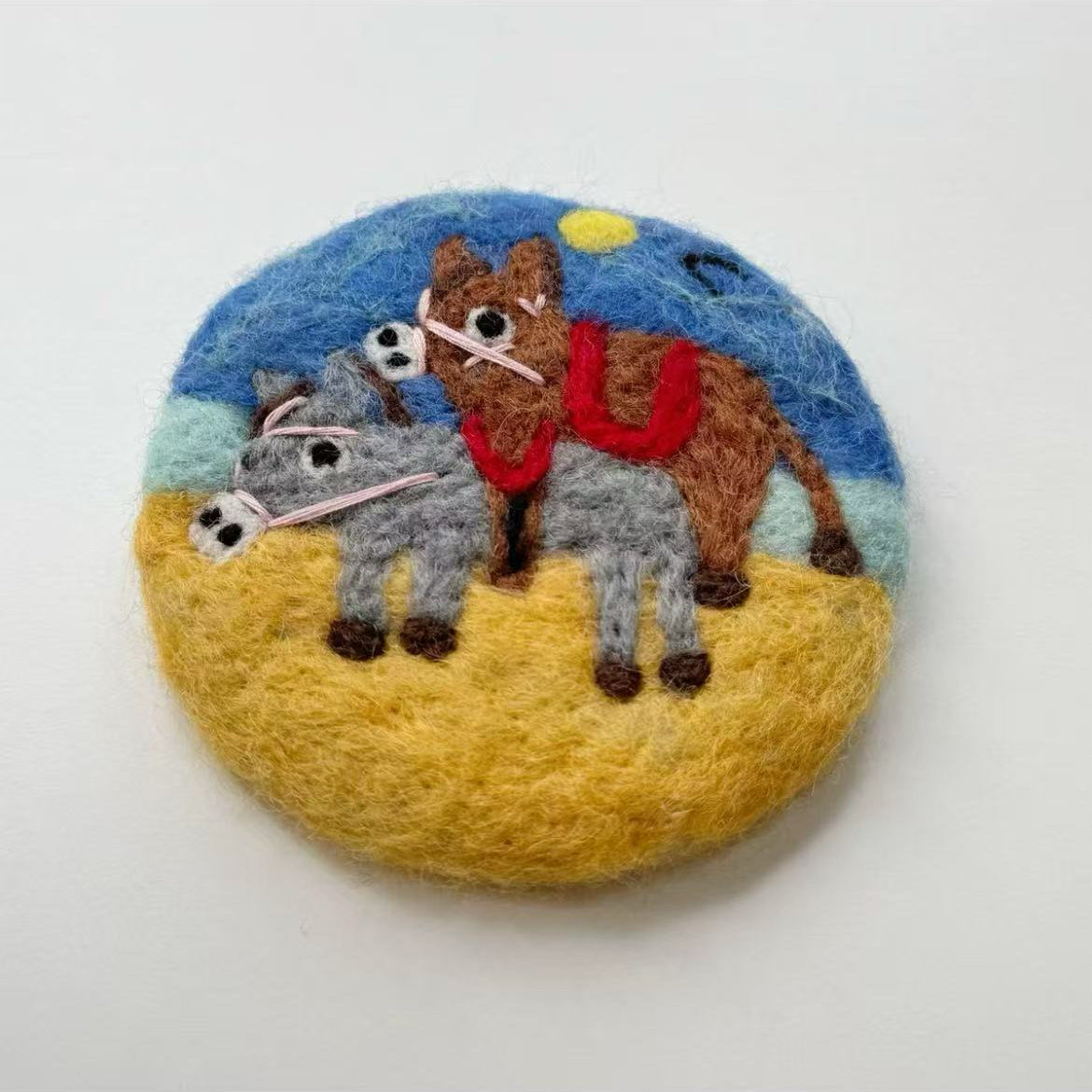 Donkey Wool Felt Drink Coasters By Maria Callary Toys