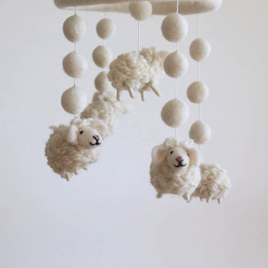 Eco-Friendly Felt Sheep Baby Mobile – The Perfect Nursery Accent by Maria Callary Toys
