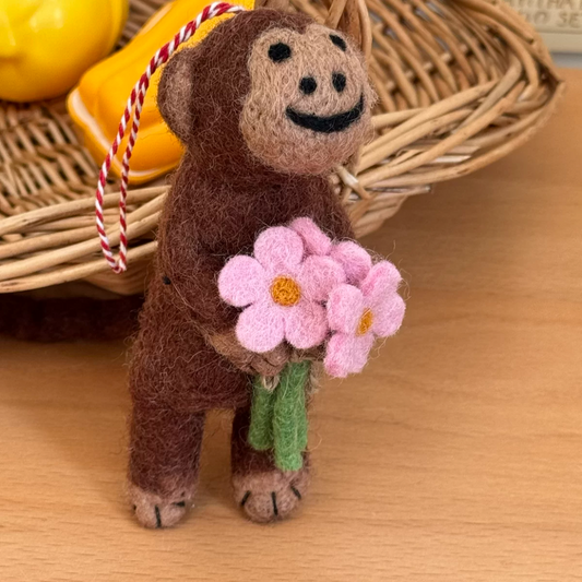 Felt Monkey Hanging Decoration