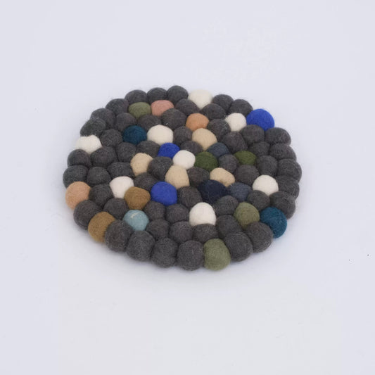 Felt Ball Coffee Cup Coaster by Maria Callary Toys