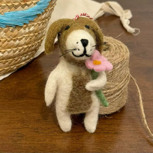 Felt Dog Christmas Ornaments Hanging Decoration By Maria Callary Toys