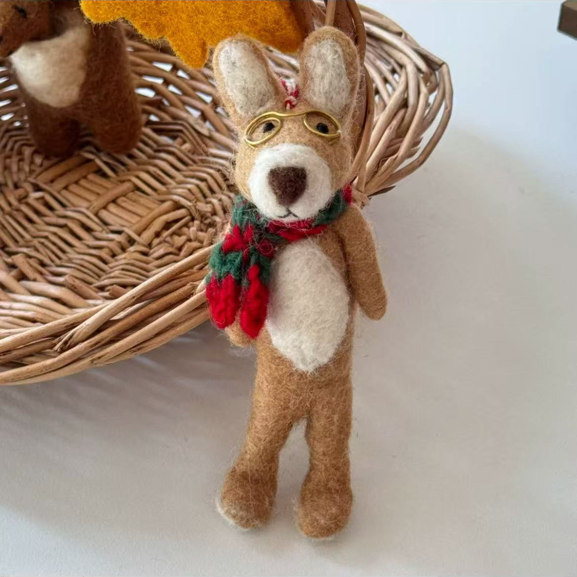 Felt Dog Ornament Hanging Decoration By Maria Callary Toys