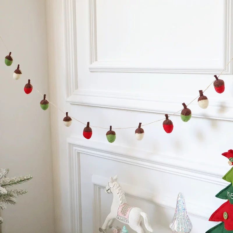 Felt Pine Cone Garland by Maria Callary Toys