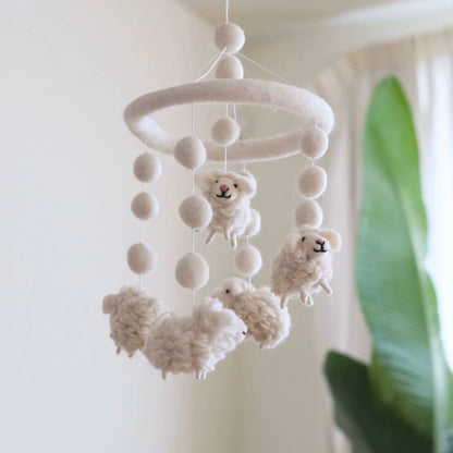 Felt Sheep Crib Mobile – Cozy & Calming Baby Room Decoration by Maria Callary Toys