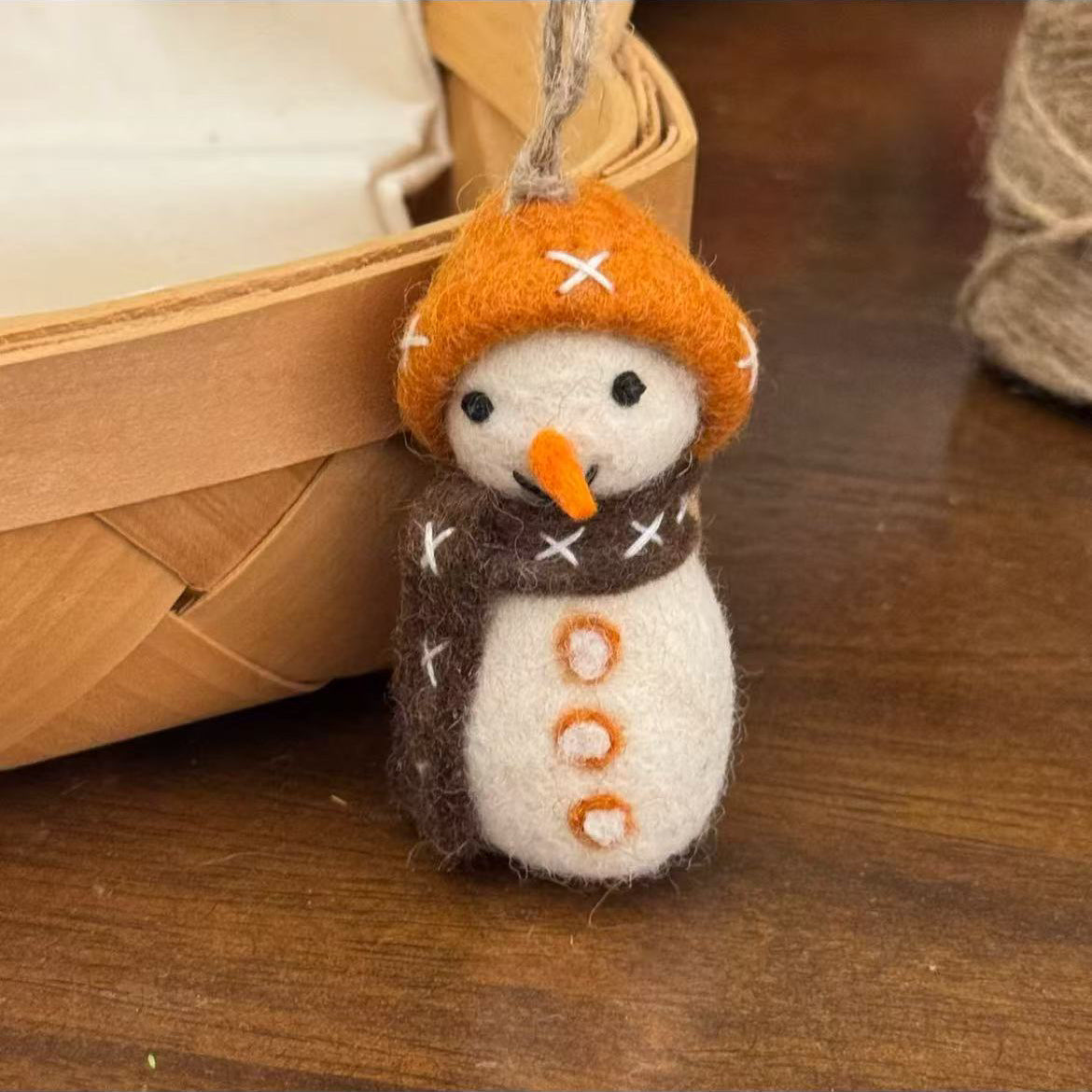 Felt Snowman Ornament Hanging Decoration By Maria Callary Toys