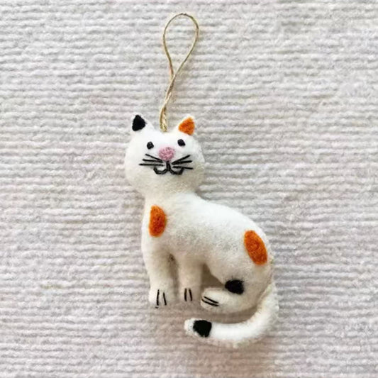 Felt Wool Cat Christmas Hanging Decoration By Maria Callry Toys