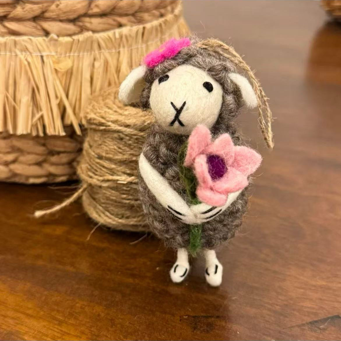 Felt Wool Sheep Hanging Decoration Bag Charm By Maria Callry Toys